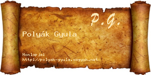 Polyák Gyula névjegykártya